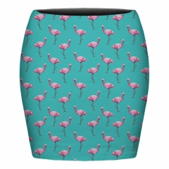 Short skirt cyan flamingo