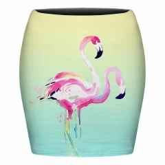 直筒短裙水彩火烈鸟watercolor flamingos
