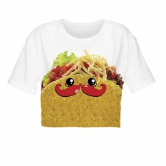 彩色短T恤卡通红胡子菜TACO MUSTACHE