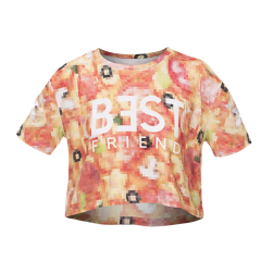 Crop T-shirt BEST FRIEND PIZZA PIXEL