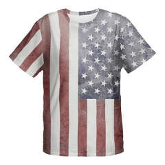 彩色T恤做旧美国国旗dye usa