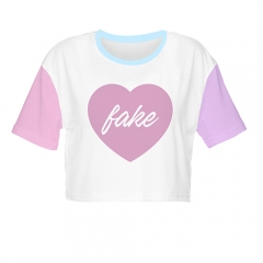 Crop T-shirt FAKE HEART