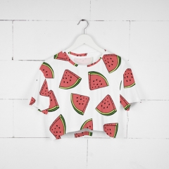 Crop T-shirt watermelon white