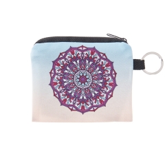 Coin wallet mandala pink ombre blue