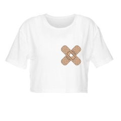 白色短T恤X型创可贴PLASTER