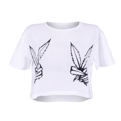 Crop T-shirt WEED PEACE