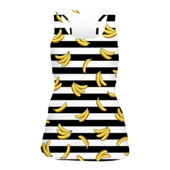 彩色工字背心黑白横条香蕉banana stripses