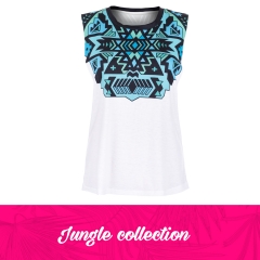 Open sleeve top   JUNGLE AZTEC