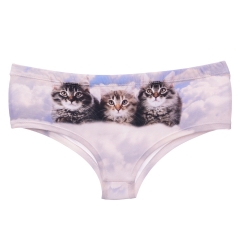 女式内裤云层上的三只小猫cats heaven