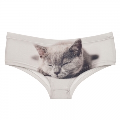 panties sleeping cat grey