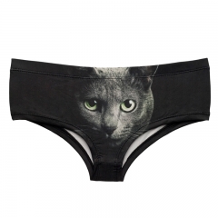panties black cat green