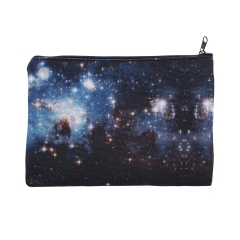 square cosmetic case galaxy blue