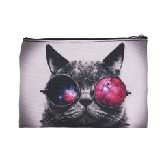 square cosmetic case galaxy sunglasses cat
