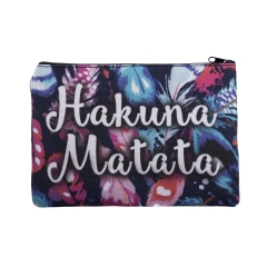 square cosmetic case hakuna mata feathers