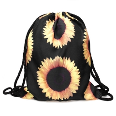 simple backpack black sun flower