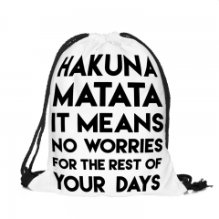 simple backpack HAKUNA NO WORRIES