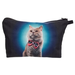 Cosmetic case blue bow cat