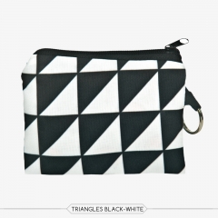 方形零钱包黑白三角TRIANGLES BLACK-WHITE