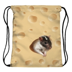 Drawstring bag cheese with mouse