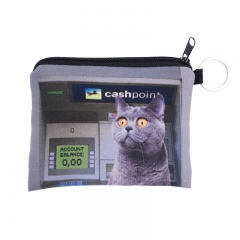 方形零钱包取款机旁的蓝猫cashpoint cat