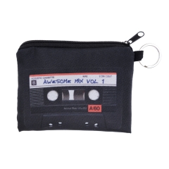 方形零钱包磁带mix tape black