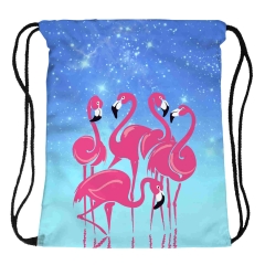 Drawstring bag flamingo galaxy