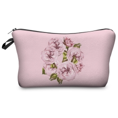Cosmetic case  romantic roses light pink