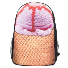 单面印花书包草莓冰淇淋strawberry ice cream