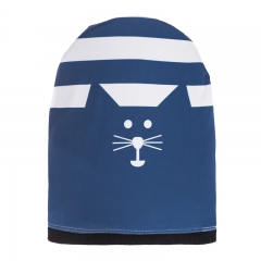 毛线便帽条纹小猫NAVY BLUE CAT