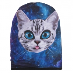 毛线便帽星空猫galaxy alien cat