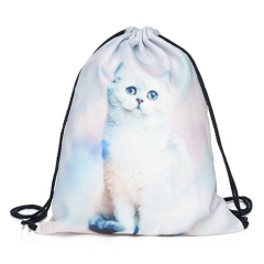 Drawstring bag pastel cat