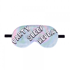 眼罩炫彩白色字母party sleep repeat