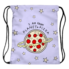 Drawstring bag pizza planet