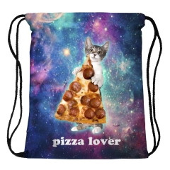 束口袋星空下的披萨pizza lover galaxy
