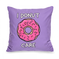 抱枕紫底甜甜圈白色字母