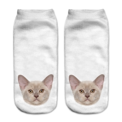 socks beige kitty head