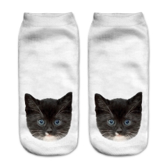 socks black white kitty head