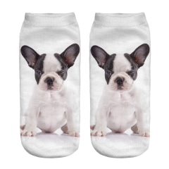 socks winking bulldog puppy