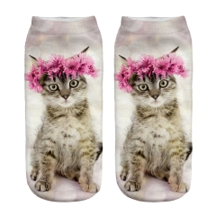socks pink garland cat