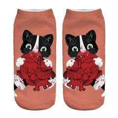 短袜橙色黑猫BloodyKitty socks wiz