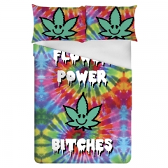 床上用品三件套炫彩大麻叶FLOWER POWER