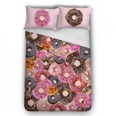 床上用品三件套五彩粉甜甜圈DONUTS PINK