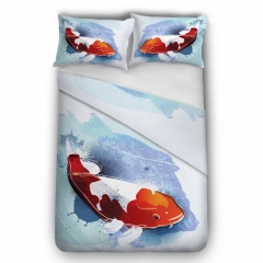 床上用品三件套雪地里的大鱼KOI FISH