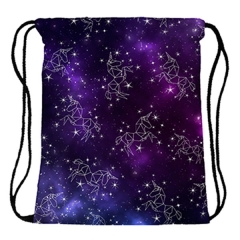 Drawstring bag unicorns galaxy violet