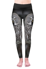 High waist leggings owl black