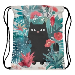 Drawstring bag black manul