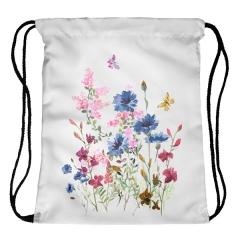 Drawstring bag butterflies and flowers
