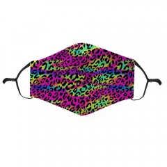 Mask Color fluorescent leopard print