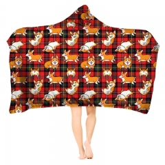 Hoodie blanket  corgi tartan