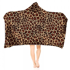 Hoodie blanket brown leopard Print